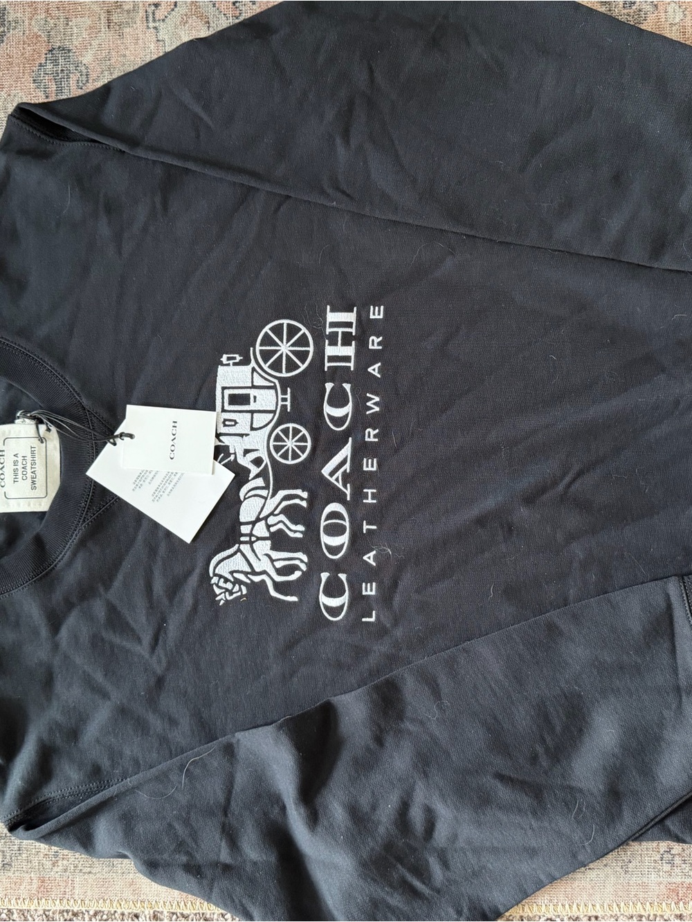 Coach Black Sweatshirt with White Hang Tags